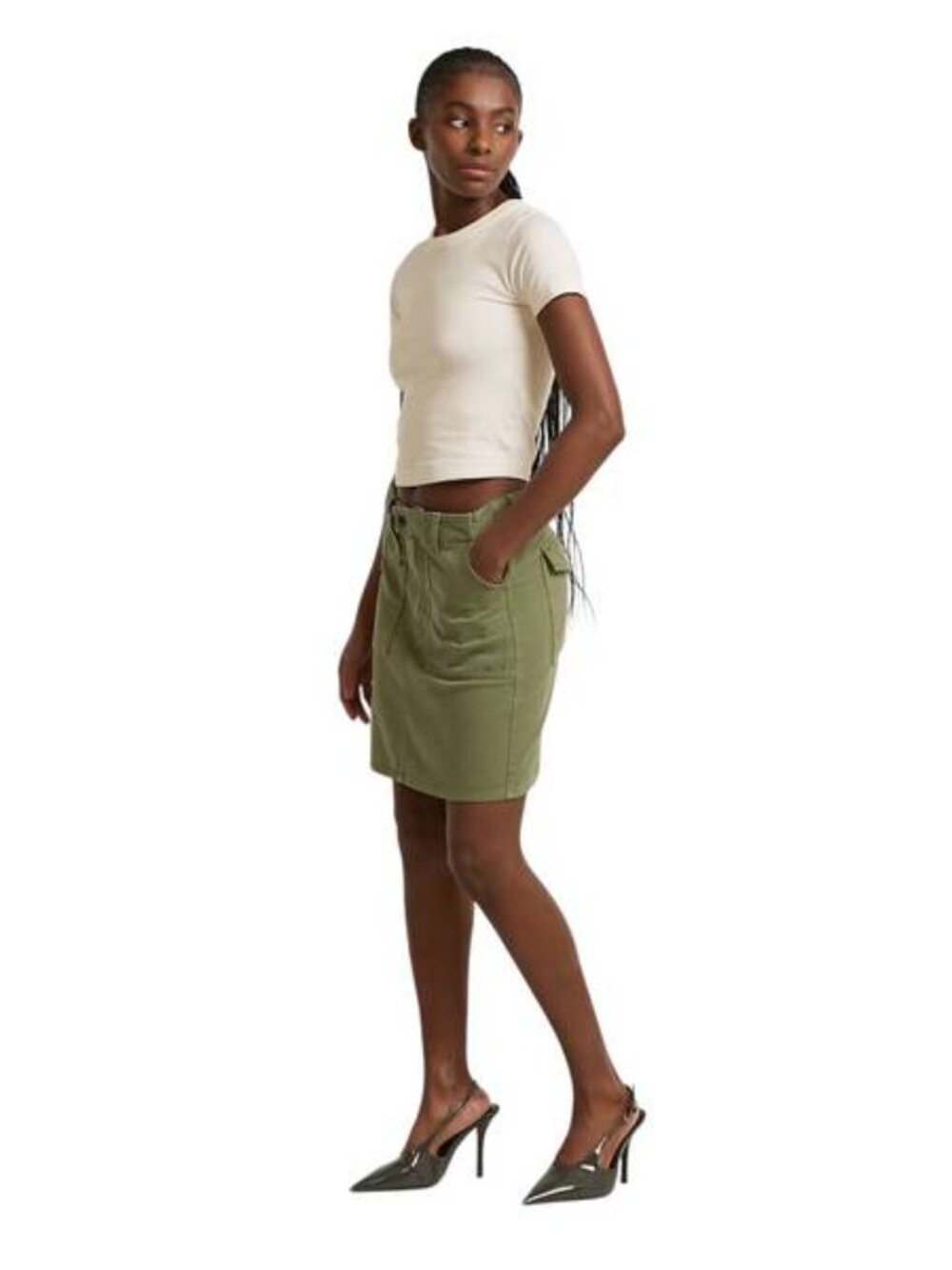 NEW G-STAR Raw Women’s Denim Patch-Pocket Mini Skirt
